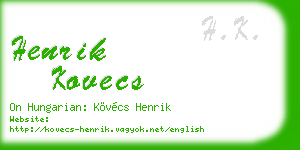 henrik kovecs business card