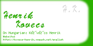 henrik kovecs business card